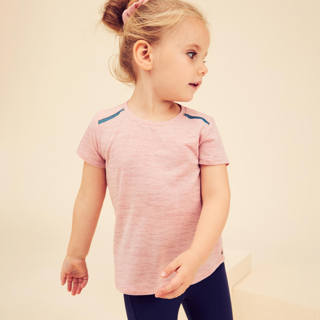 Girls' and Boys' Baby Gym T-Shirt 500 - Navy Blue