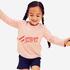 Kids' Basic Cotton Long-Sleeved T-Shirt - Pink with Motifs