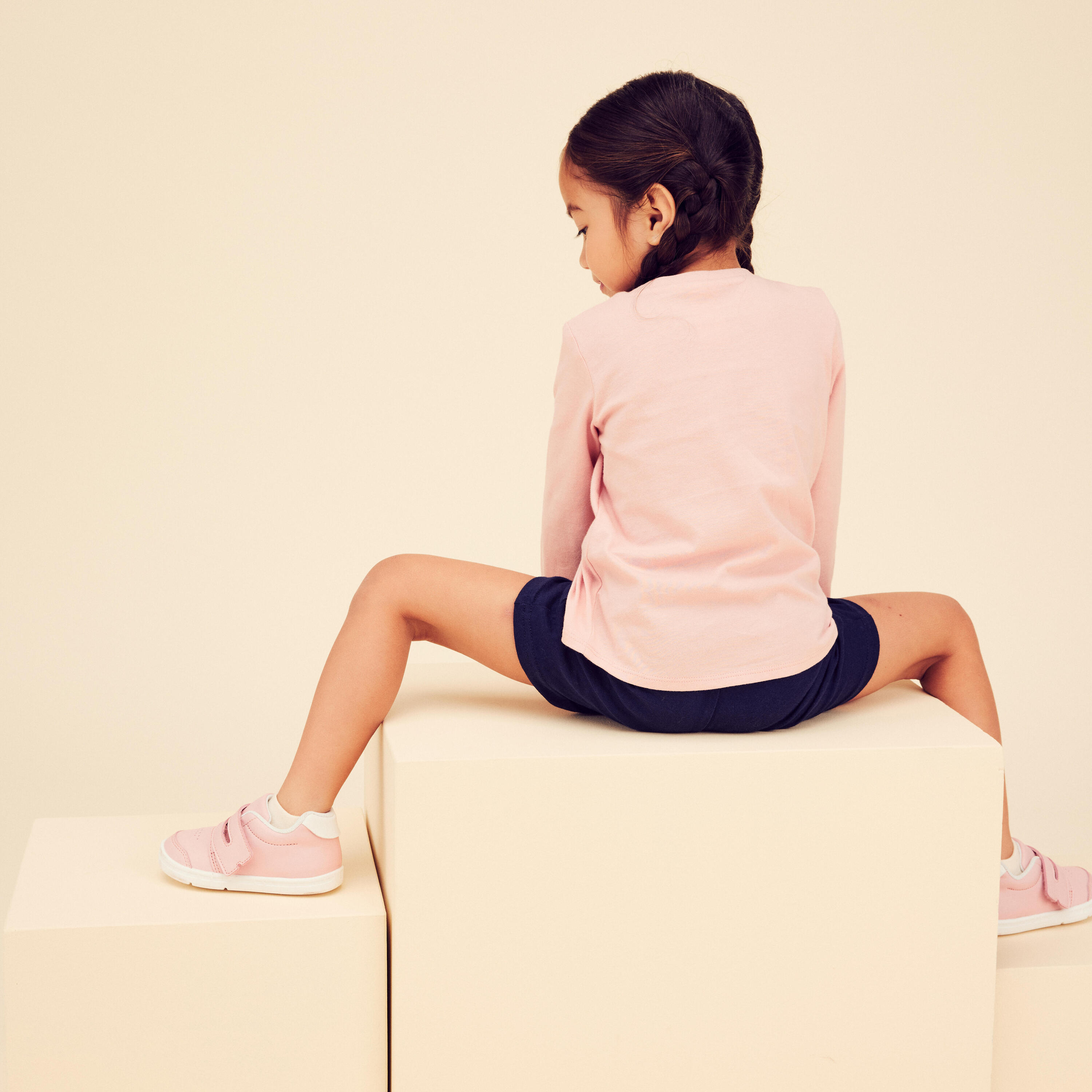 Kids' Basic Cotton Long-Sleeved T-Shirt - Pink with Motifs 4/5