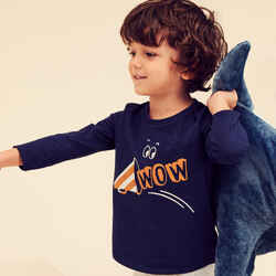 Παιδικό Βασικό Μακρυμάνικο Βαμβακερό T-Shirt - Navy Blue με Σχέδιο