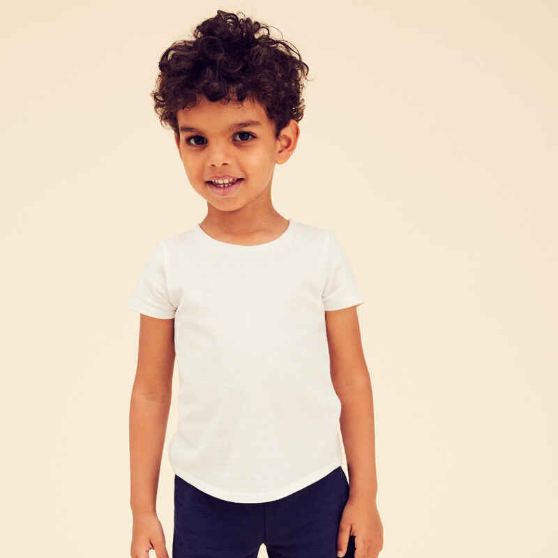 T-Shirt Basic Baumwolle Kinder weiss T-Shirt Basic Baumwolle Kinder weiss