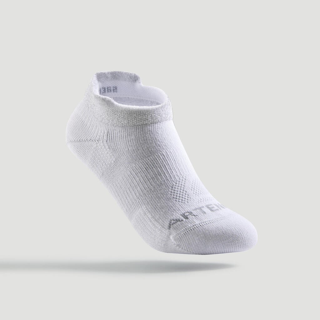 CHAUSSETTES DE SPORT ENFANT BASSES ARTENGO RS 160 BLANC LOGO COEUR LOT DE 3 @