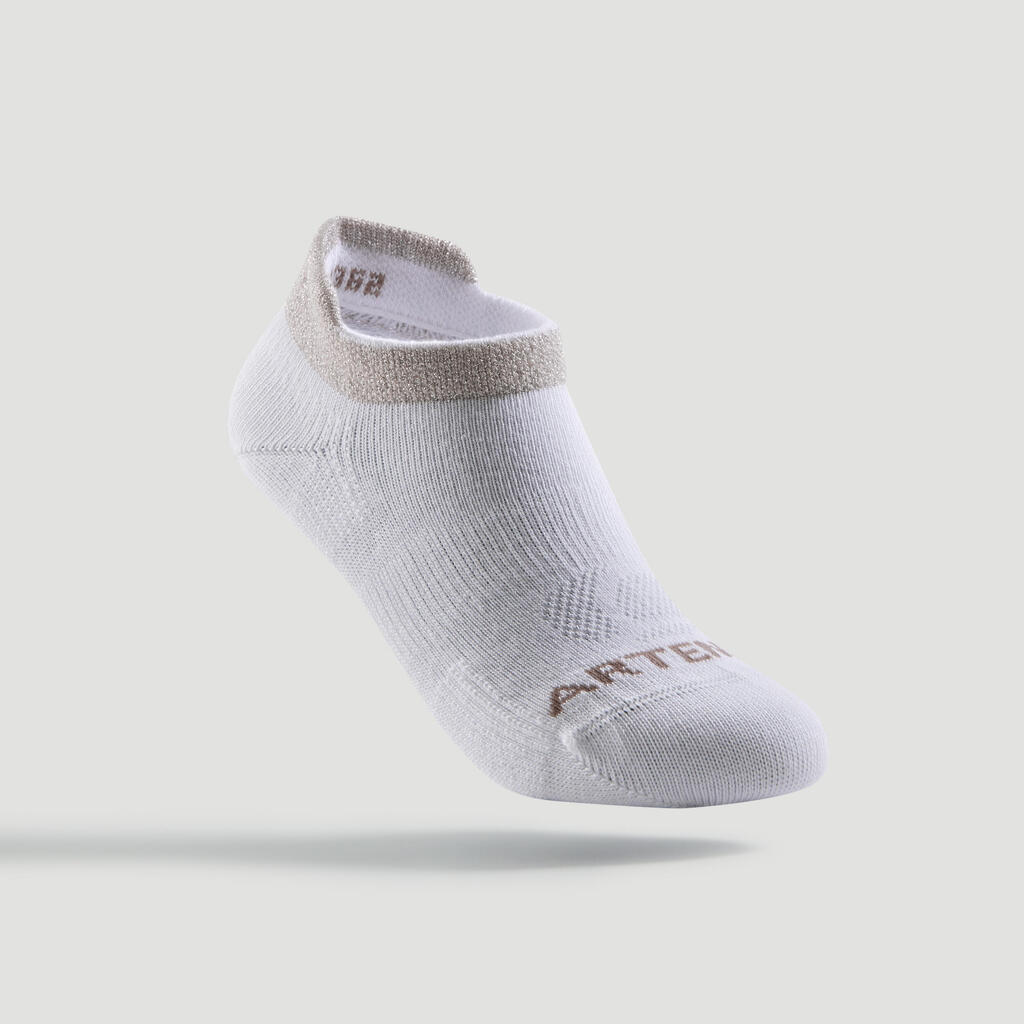 CHAUSSETTES DE SPORT ENFANT BASSES ARTENGO RS 160 BLANC LOGO COEUR LOT DE 3 @