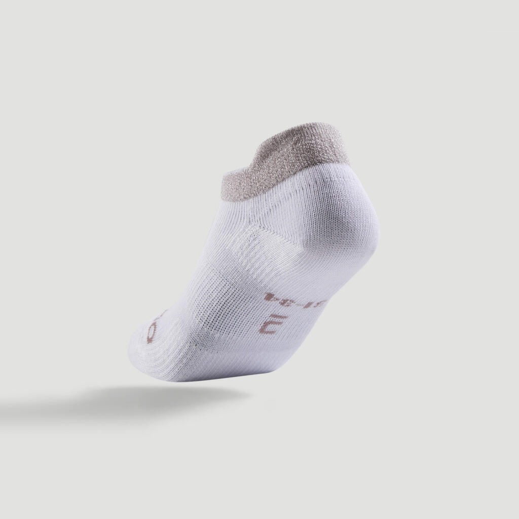 CHAUSSETTES DE SPORT ENFANT BASSES ARTENGO RS 160 BLANC LOGO COEUR LOT DE 3 @