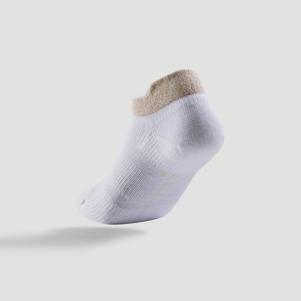 CHAUSSETTES DE SPORT ENFANT BASSES ARTENGO RS 160 BLANC LOGO COEUR LOT DE 3 @