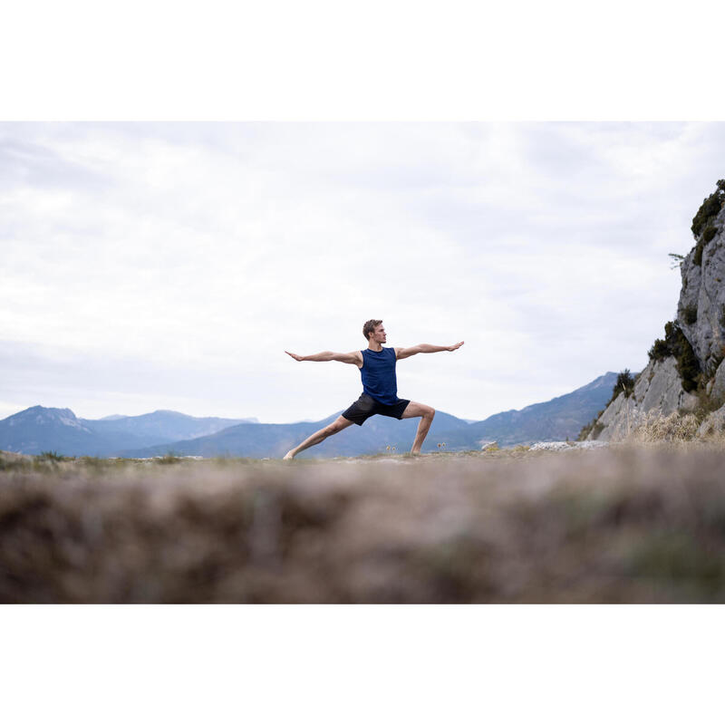 Tank Top Herren Yoga nahtlos - indigoblau