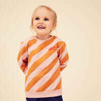 Kids' Sweatshirt Basic - Pink/Ochre with Stripes