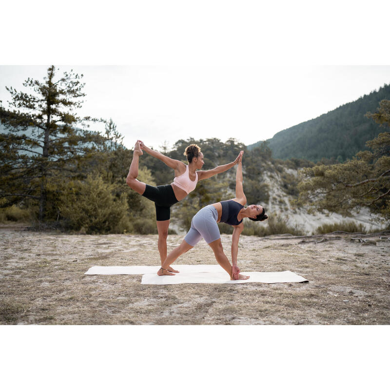 Pantaloncini donna yoga slim poliestere traspirante lilla