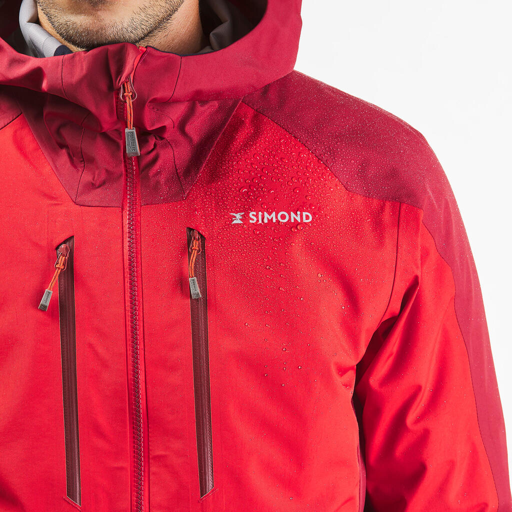 Men’s waterproof durable mountaineering jacket, red