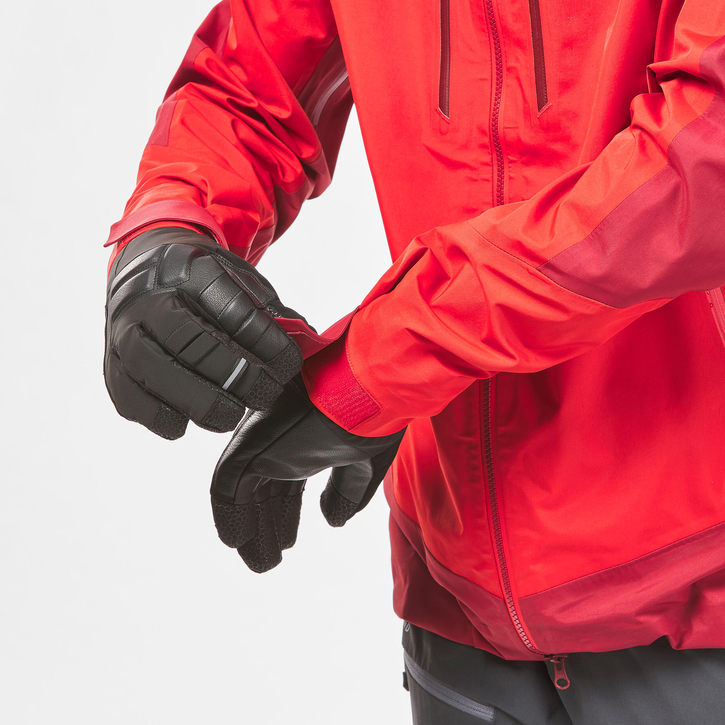 Men’s waterproof durable mountaineering jacket, red 14/17