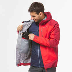 Men’s waterproof durable mountaineering jacket, red