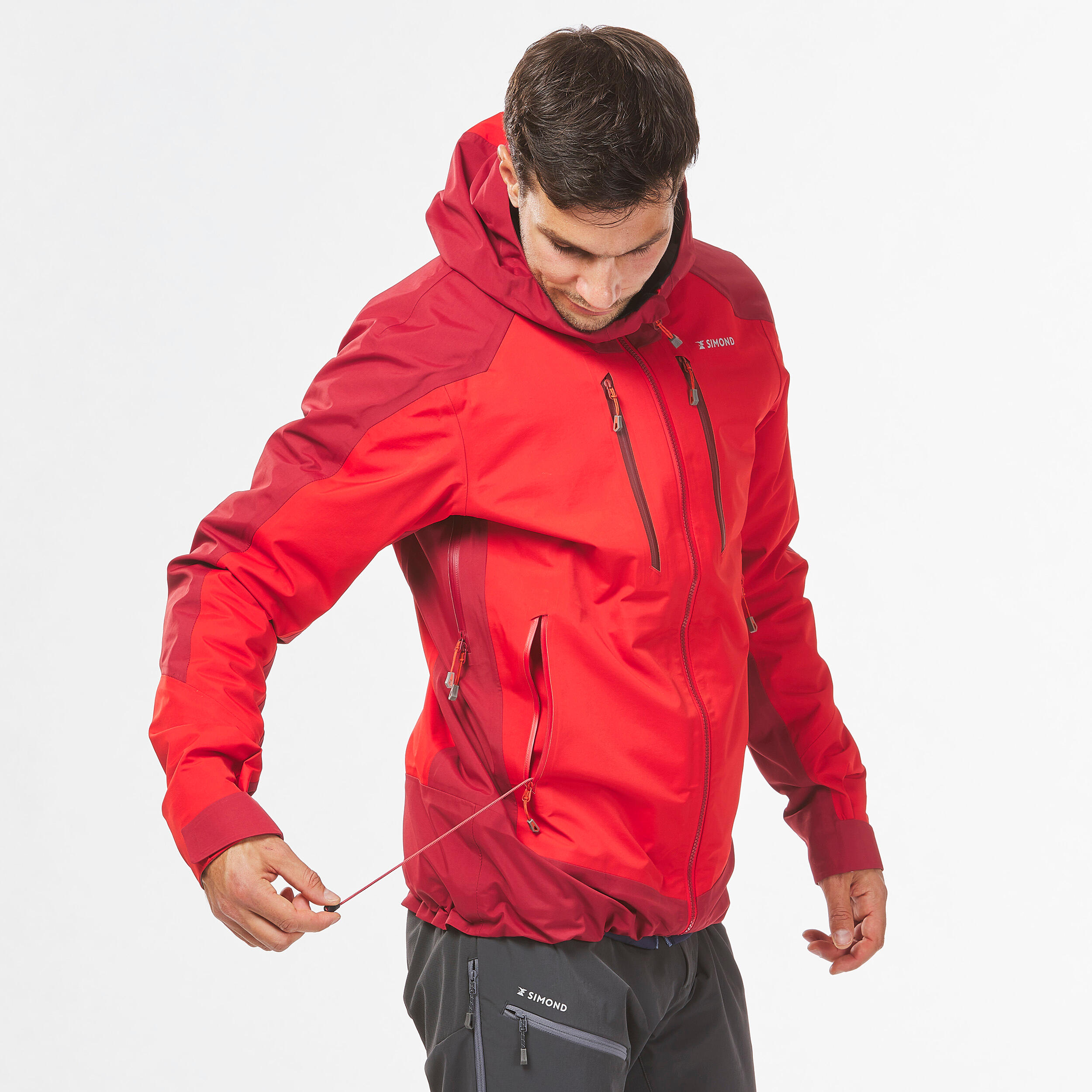 Men’s waterproof durable mountaineering jacket, red 11/17
