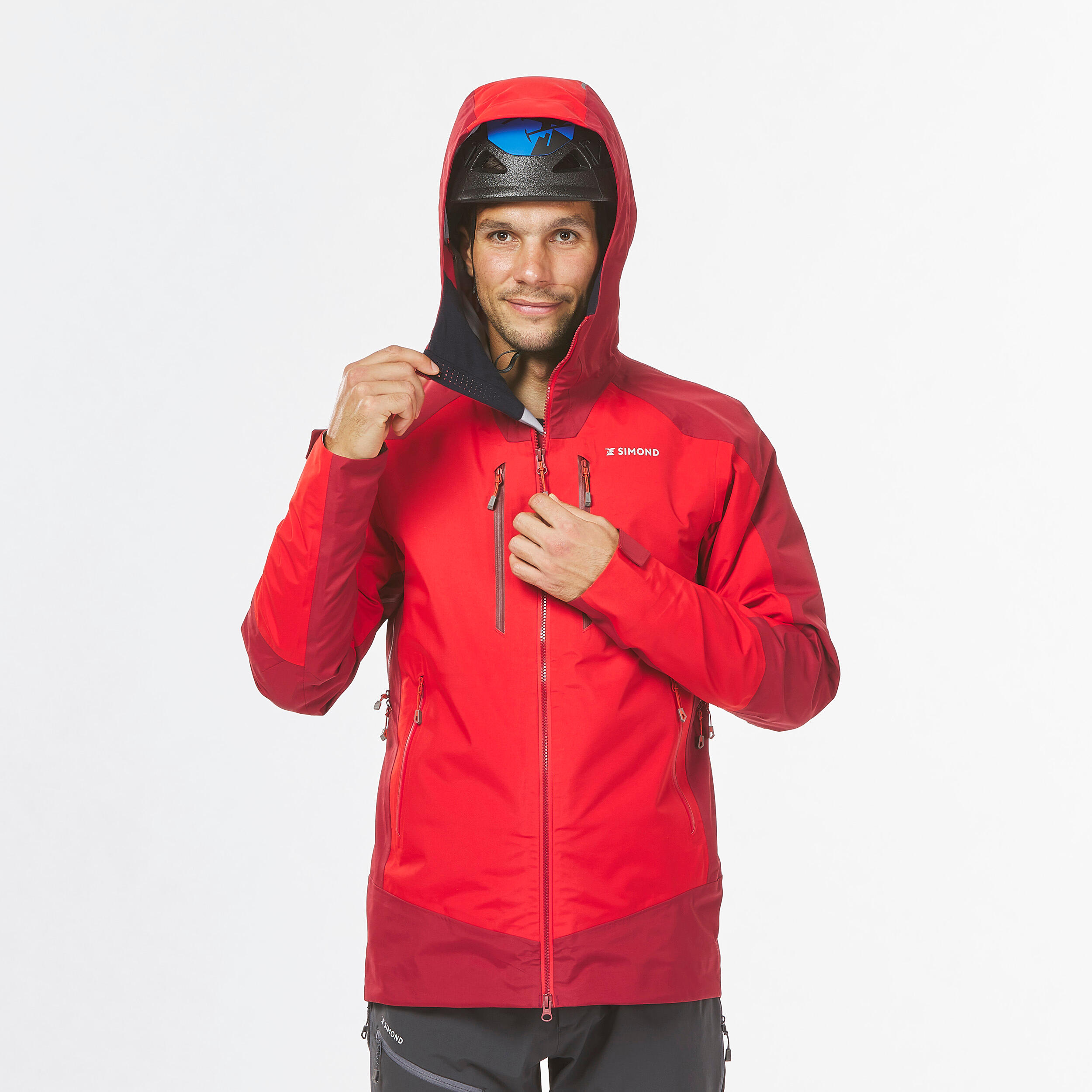 Men’s waterproof durable mountaineering jacket, red 6/17