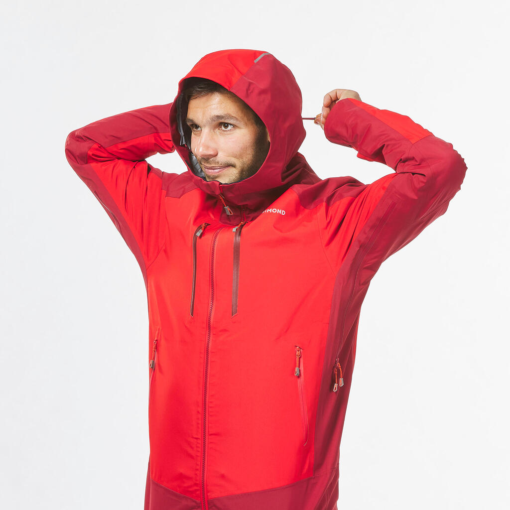 Men’s waterproof durable mountaineering jacket, red