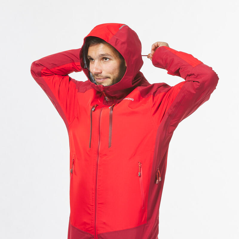 Erkek Dağcılık Teknik Ceket Yağmurluk - Kırmızı - Alpinism Evo