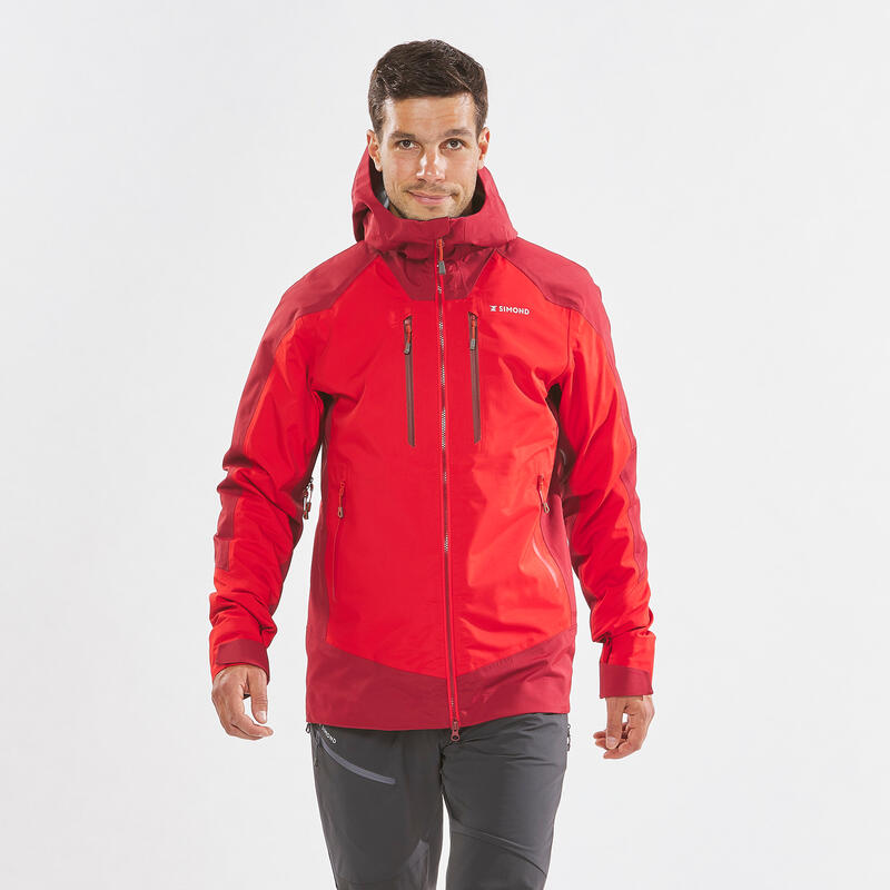 Waterdichte jas voor bergsport heren Alpinism Evo rood