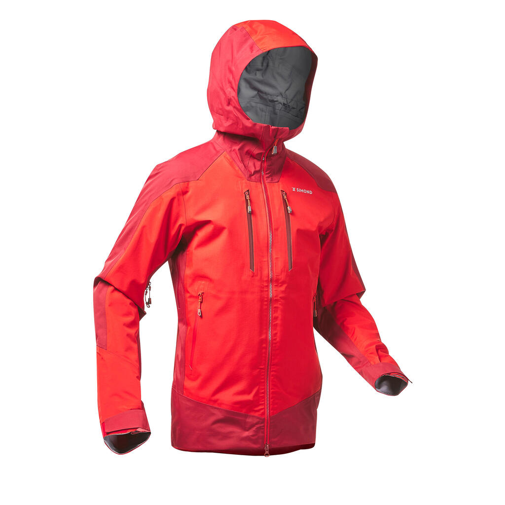Men’s waterproof durable mountaineering jacket, red