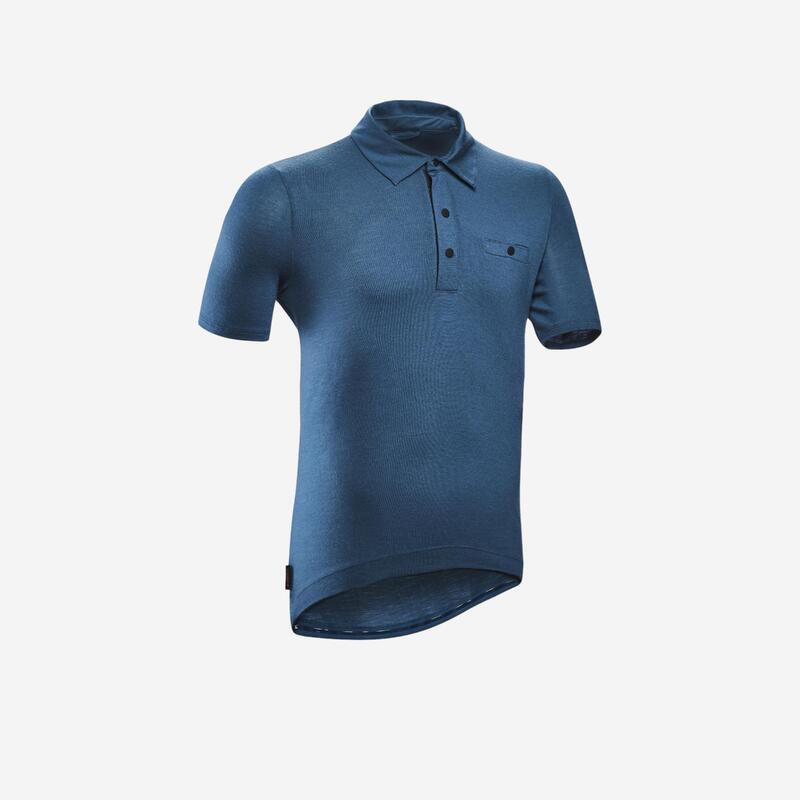 Maillot ciclismo gravel polo manga corta lana merina hombre Triban