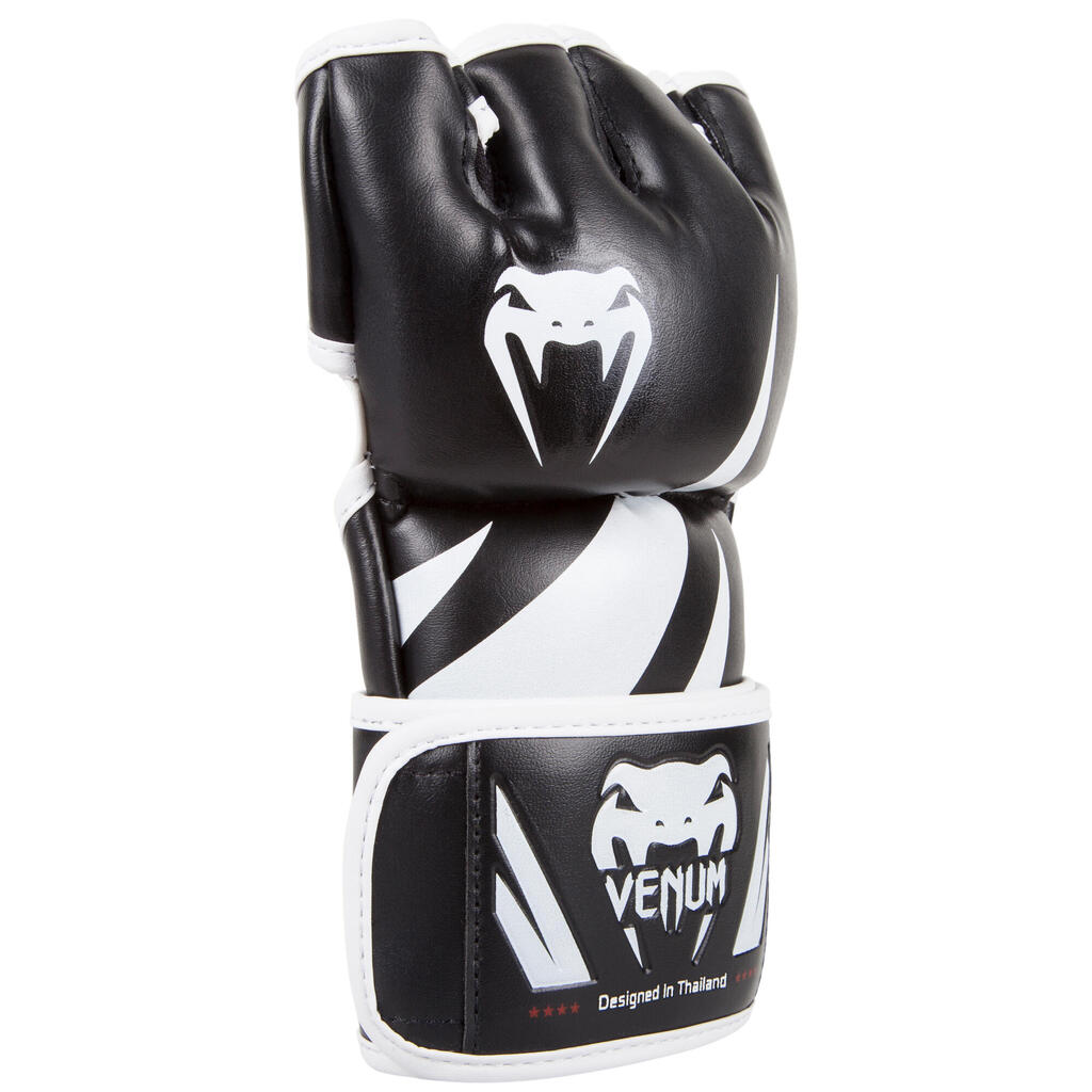 Tréningové rukavice bez prstov na MMA Challenger bielo-čierne
