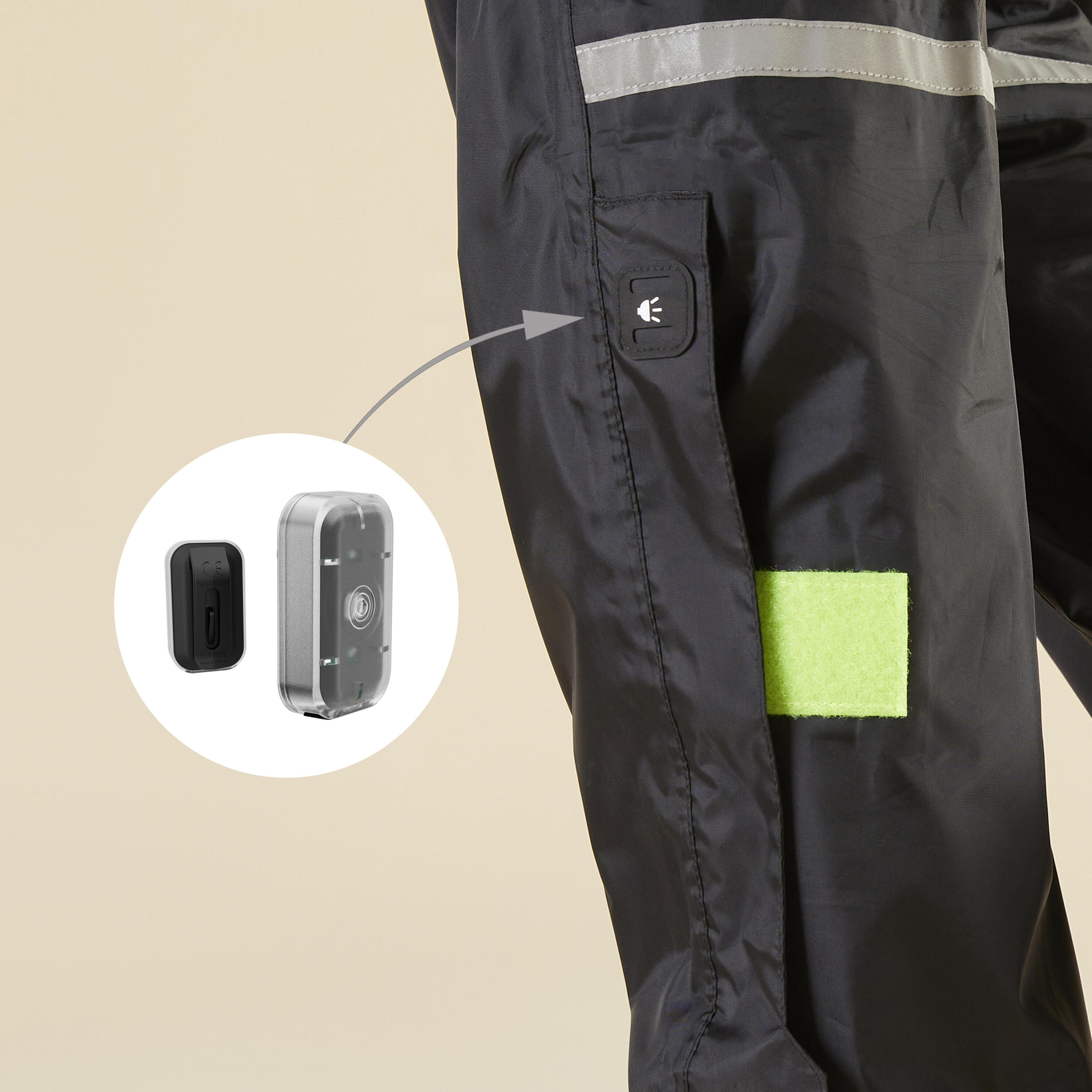 Sobrepantalón Ciclismo Urbano 100 Negro Impermeable Cubrecalzado Integrado 5/16