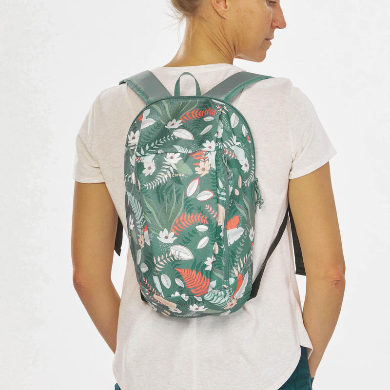 Rucsac Drumeție la munte NH50 10L Verde cu imprimeu floral