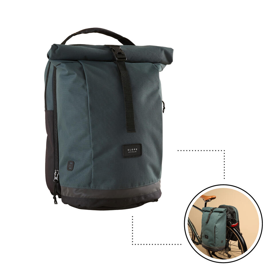 SAC A DOS VELO POUR PORTE BAGAGES DOUBLE 27 LITRES ELOPS Decathlon