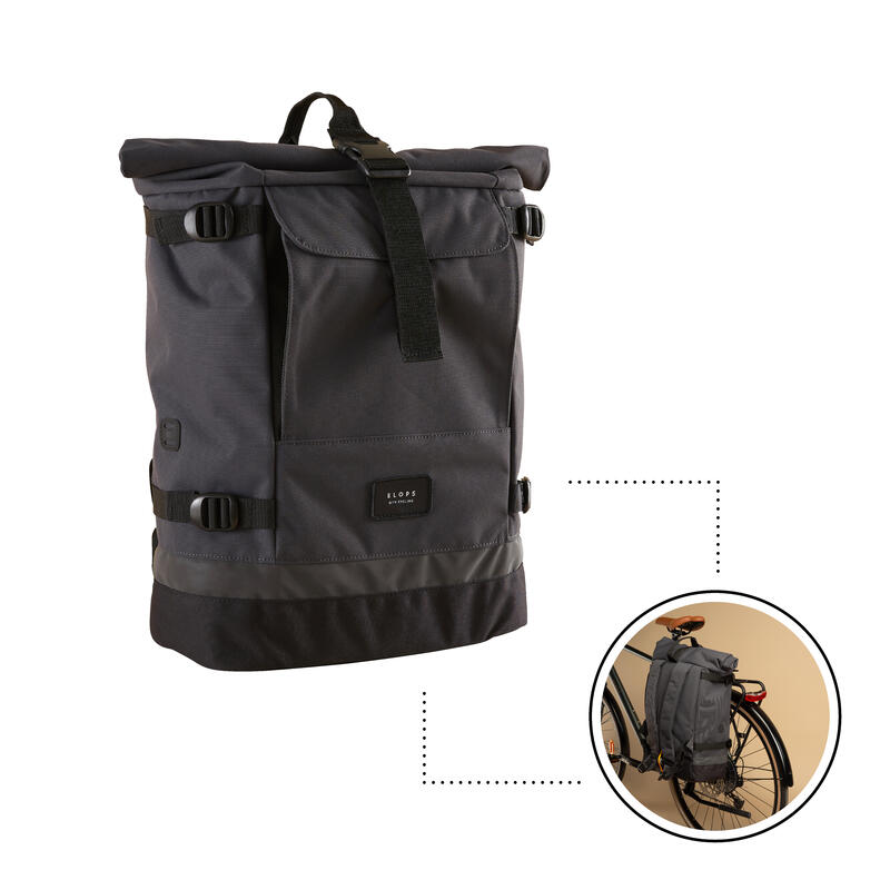 Mochila bicicleta transportin 1X25 L Elops gris