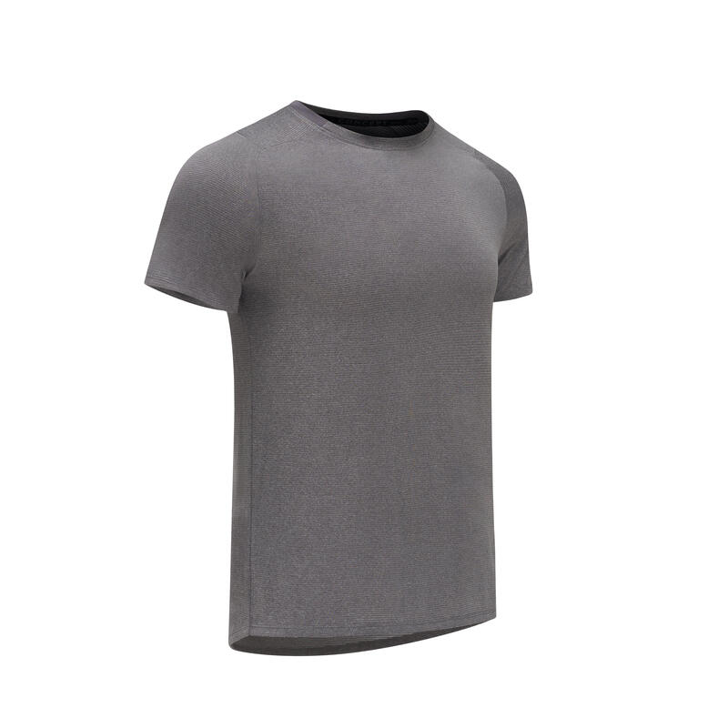 T-shirt de fitness collection respirant col rond homme - gris