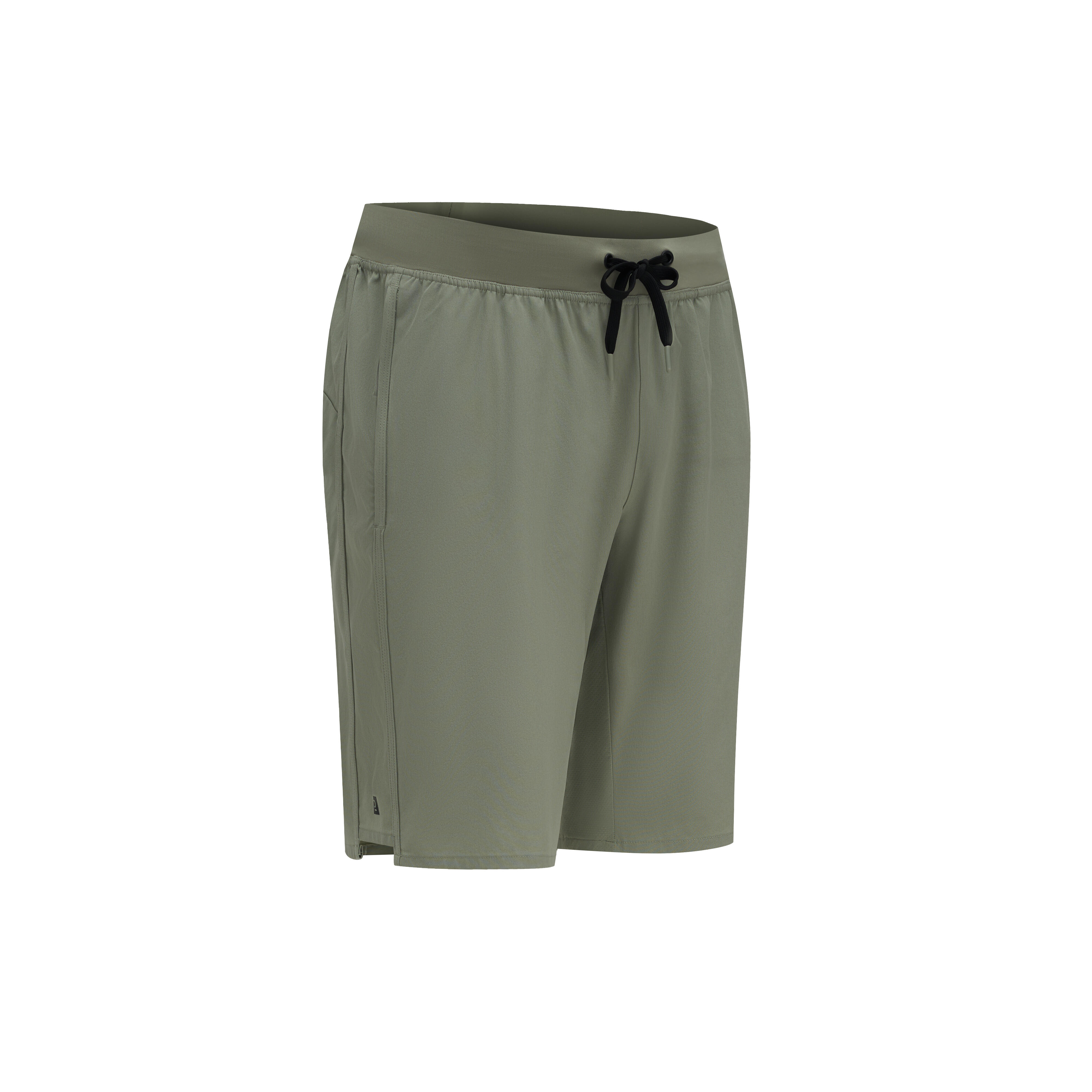 Pantalon scurt Fitness 500 cu buzunare și fermoar Verde Bărbați