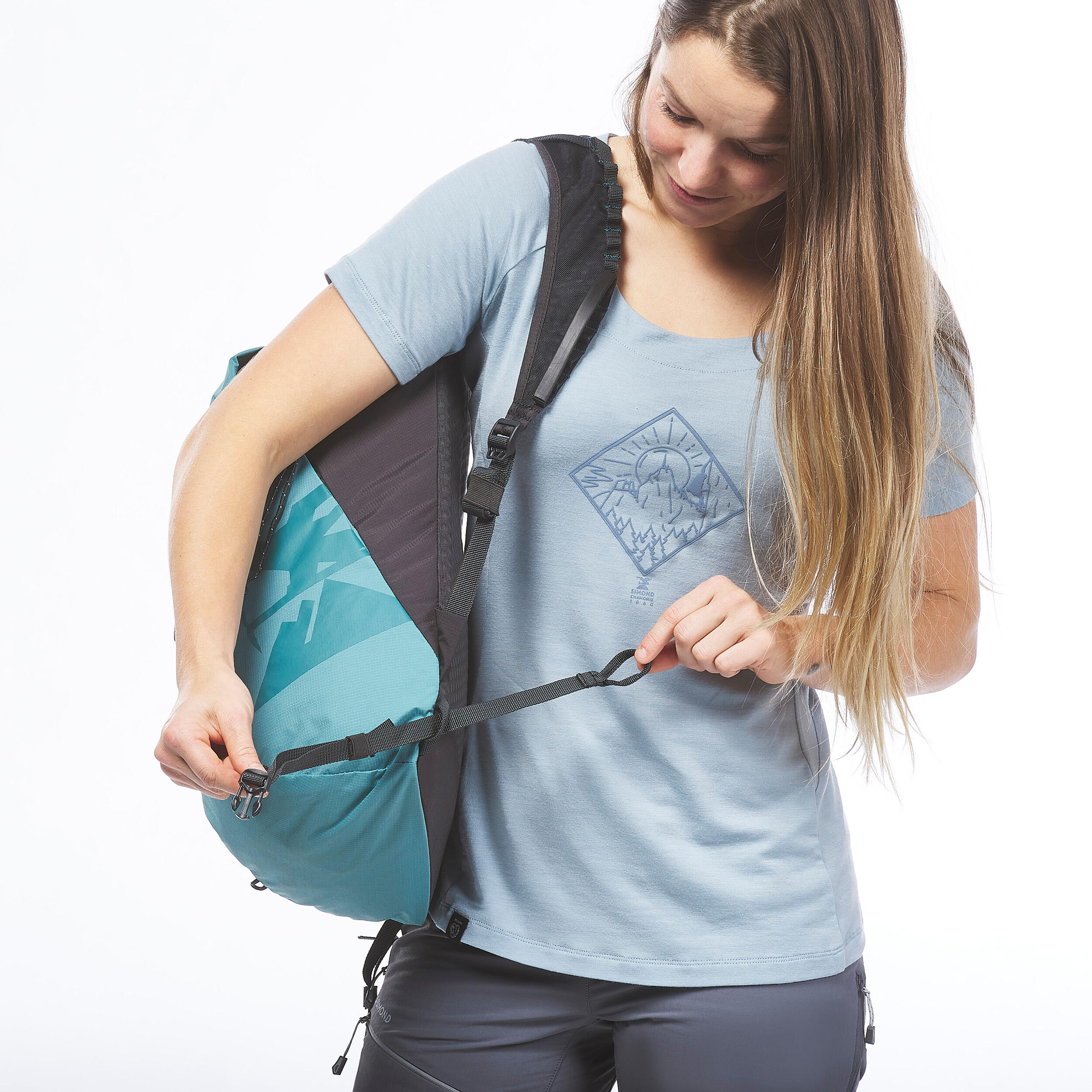 Climbing Backpack 20 Litres ROCK 20 Turquoise 14/16