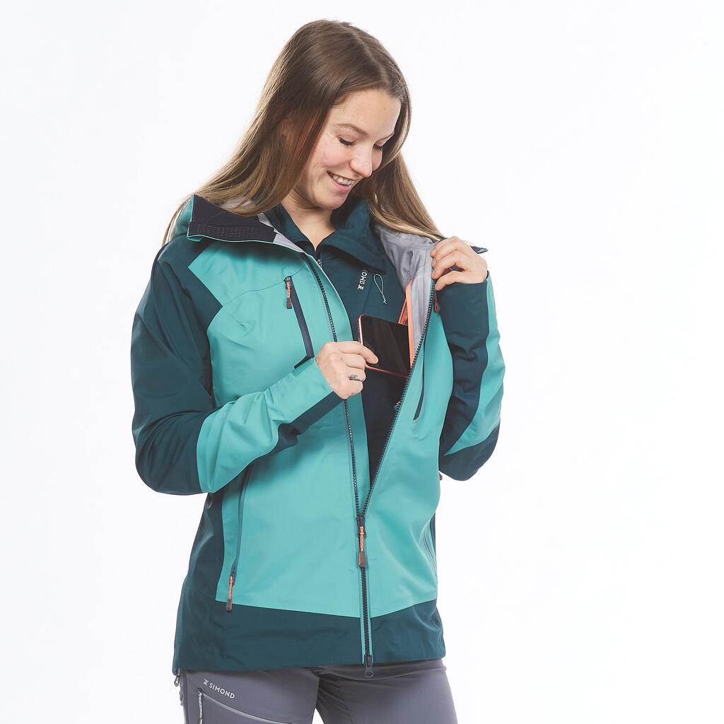 Women’s Waterproof MOUNTAINEERING Jacket - EVO MOUNTAINEERING green