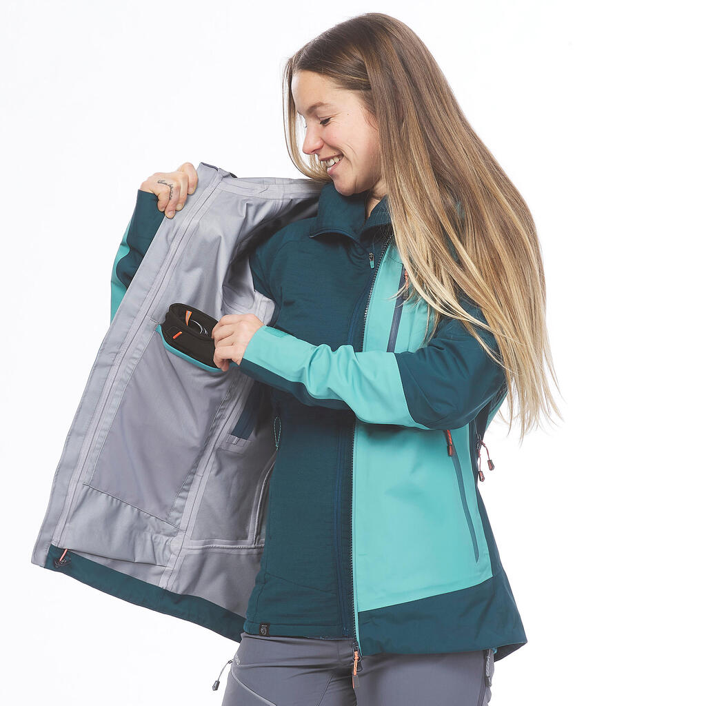 Women’s Waterproof MOUNTAINEERING Jacket - EVO MOUNTAINEERING blue