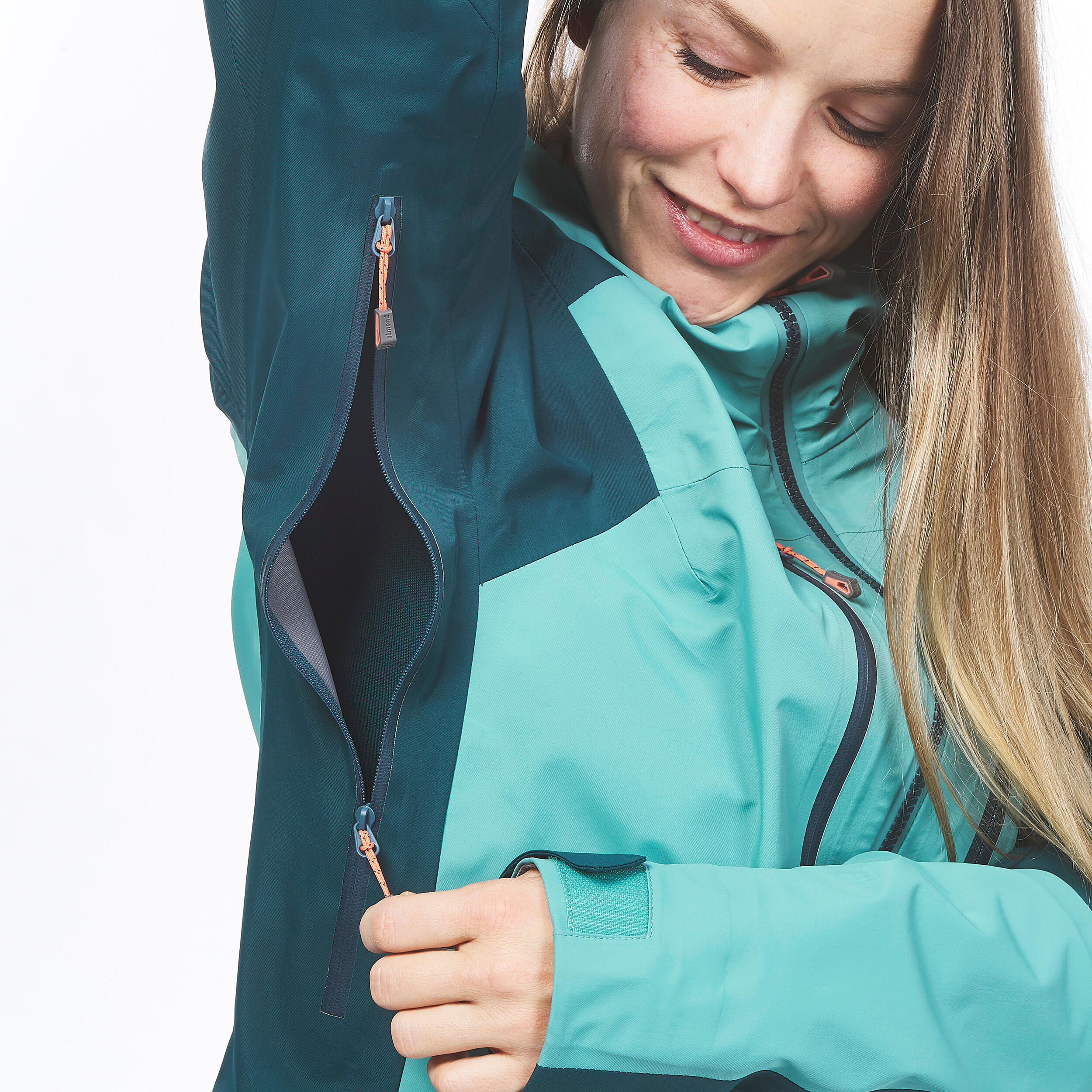 Women’s waterproof durable mountaineering jacket, green 10/16