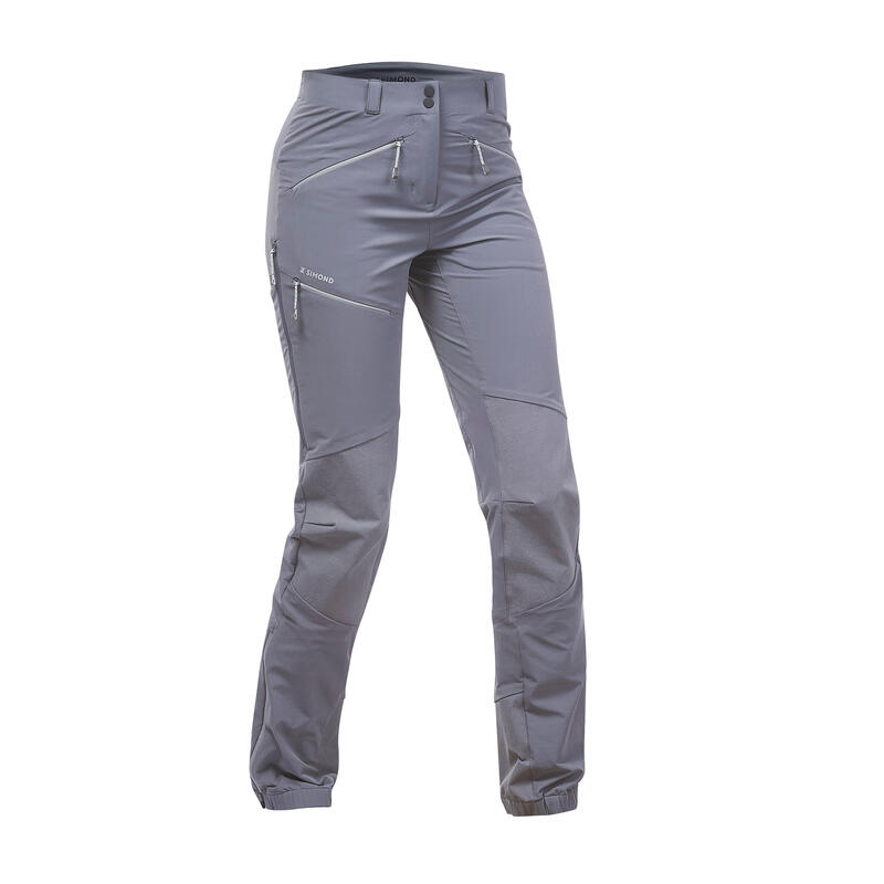 Broek voor bergsport dames ALPINISM LIGHT EVO lichtgrijs