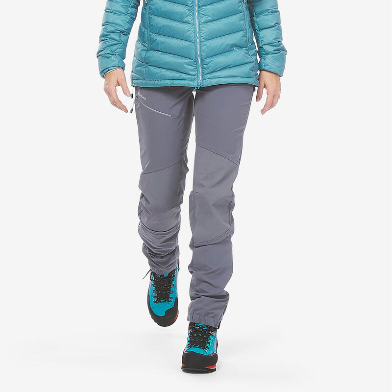 Kletterhose lang Damen - Alpinism Light EVO hellgrau 