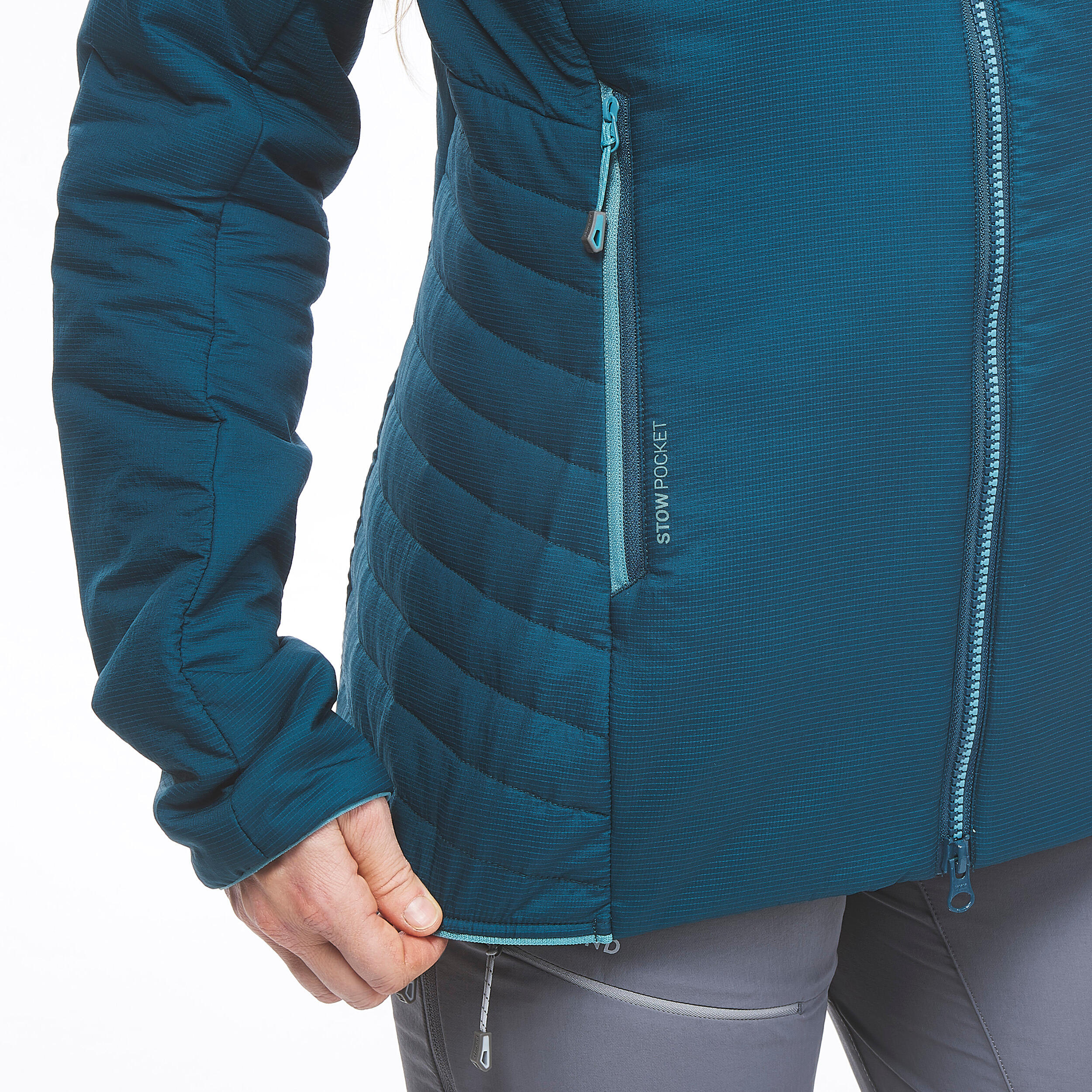 Women’s compressible padded mountaineering jacket, deep blue 11/13