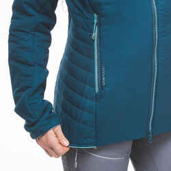 Women’s compressible padded mountaineering jacket, deep blue