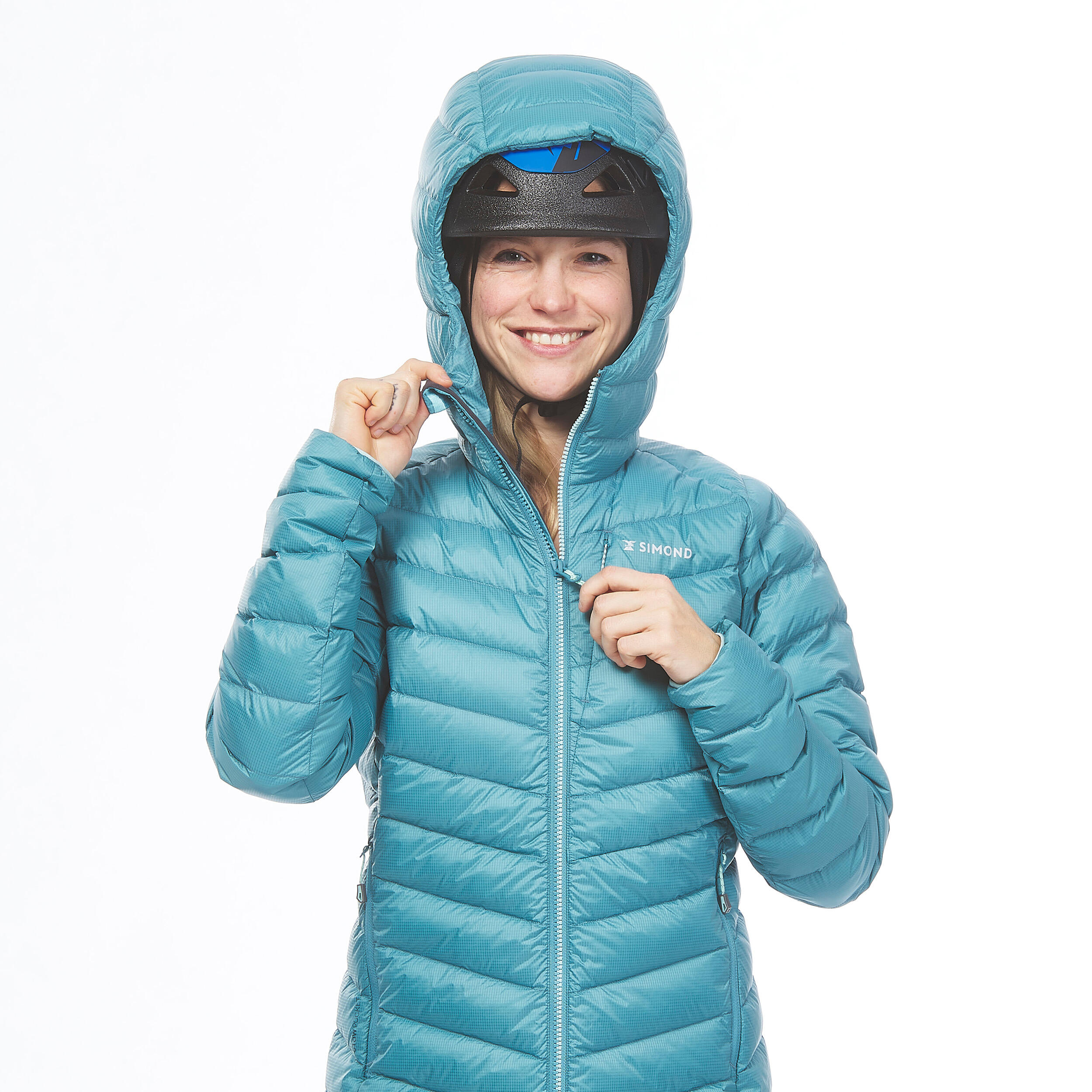 Women's mountaineering down jacket - ALPINISM LIGHT BLUE GREY 9/12