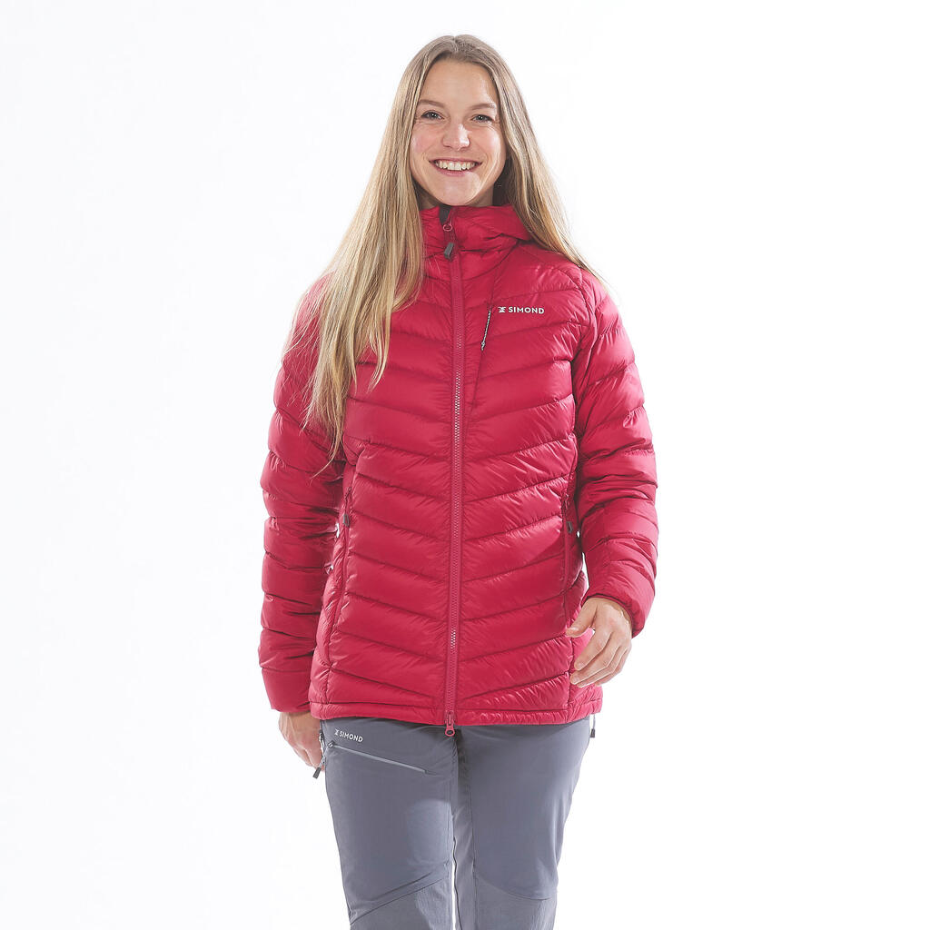 Doudoune en duvet d'alpinisme femme - ALPINISM LIGHT - FRAMBOISE