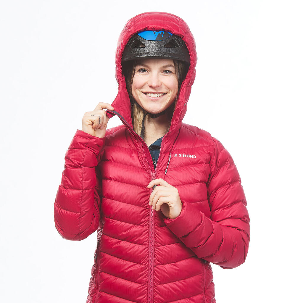 Women's Mountaineering Down Jacket - ALPINISM LIGHT - FUCHSIA PINK