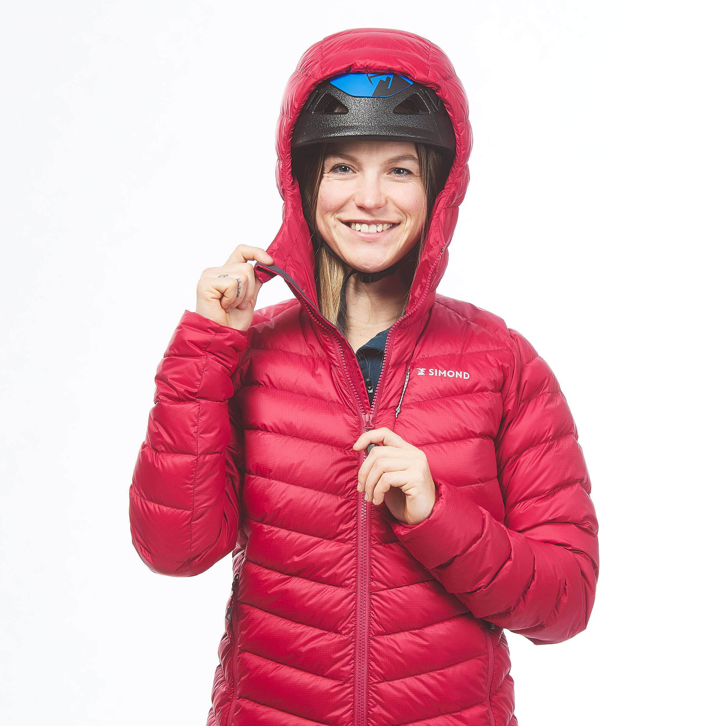 Women's Mountaineering Down Jacket - LIGHT MOUNTAINEERING - RASPBERRY 13/15