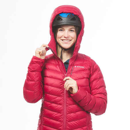 Women's Mountaineering Down Jacket - LIGHT MOUNTAINEERING - RASPBERRY