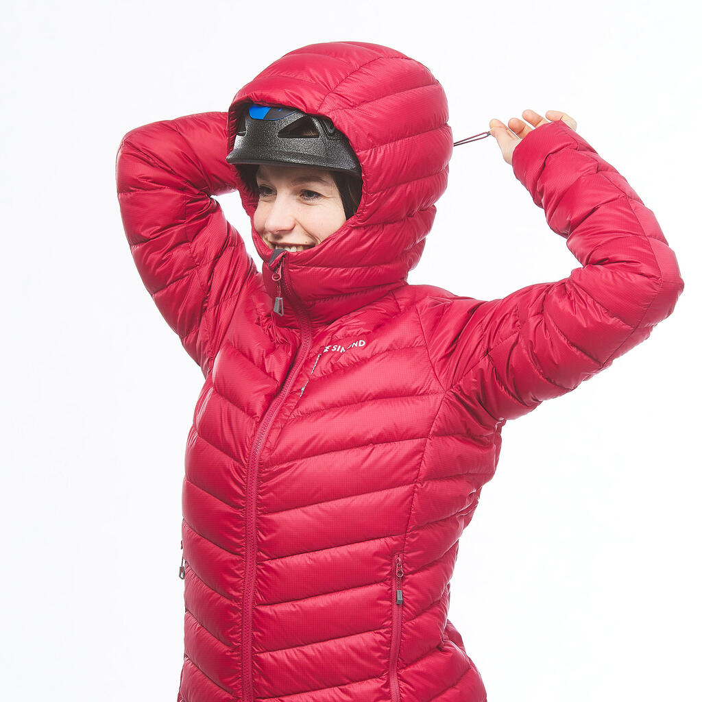 Women's Mountaineering Down Jacket - ALPINISM LIGHT - FUCHSIA PINK