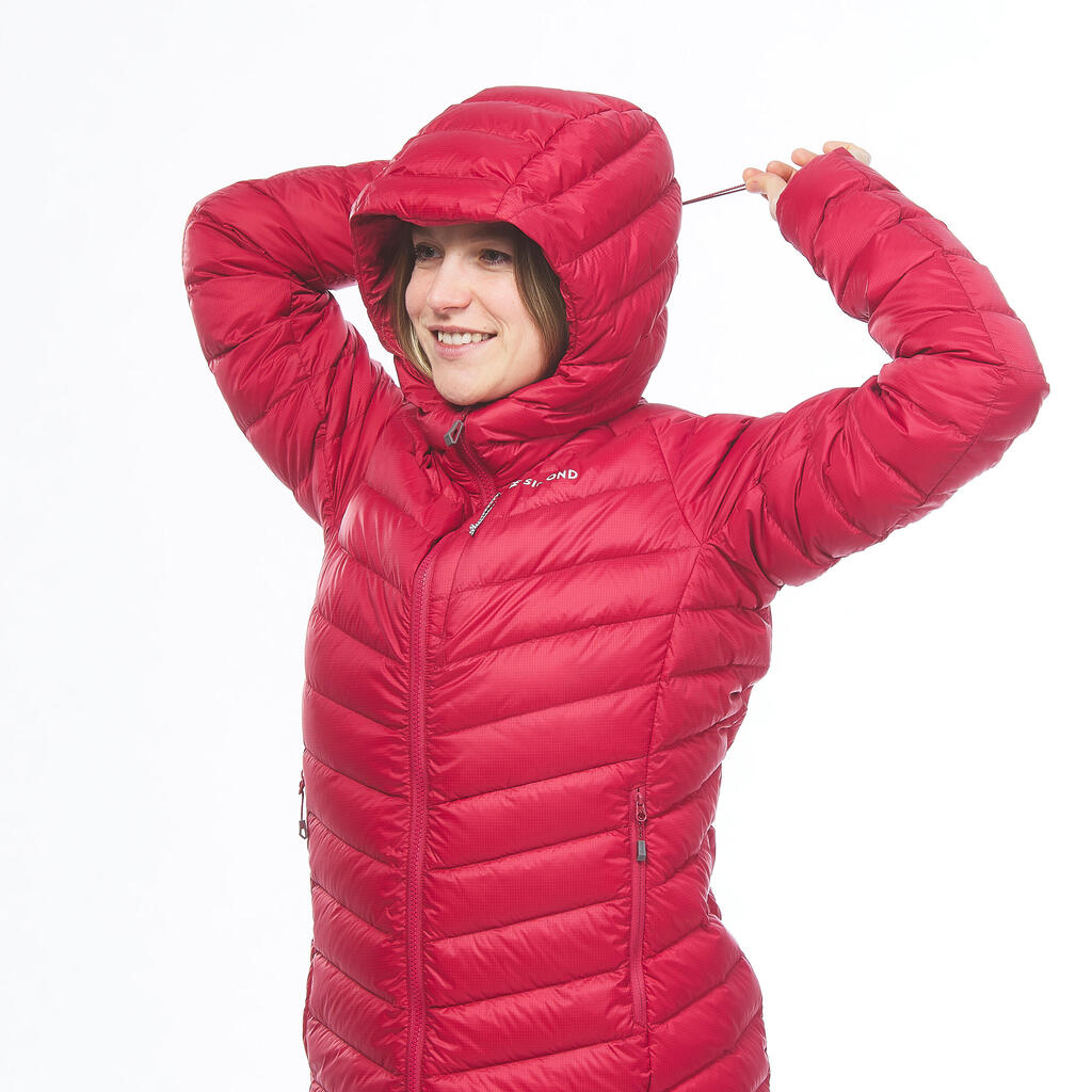 Dámska horolezecká páperová bunda Alpinism Light ružová