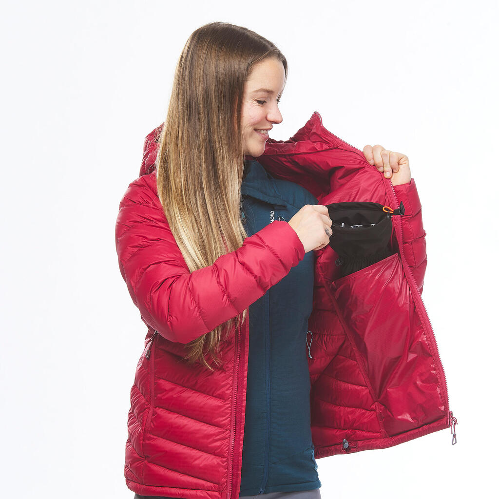 Women's Mountaineering Down Jacket - ALPINISM LIGHT - FUCHSIA PINK