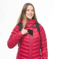 Women's Mountaineering Down Jacket - LIGHT MOUNTAINEERING - RASPBERRY