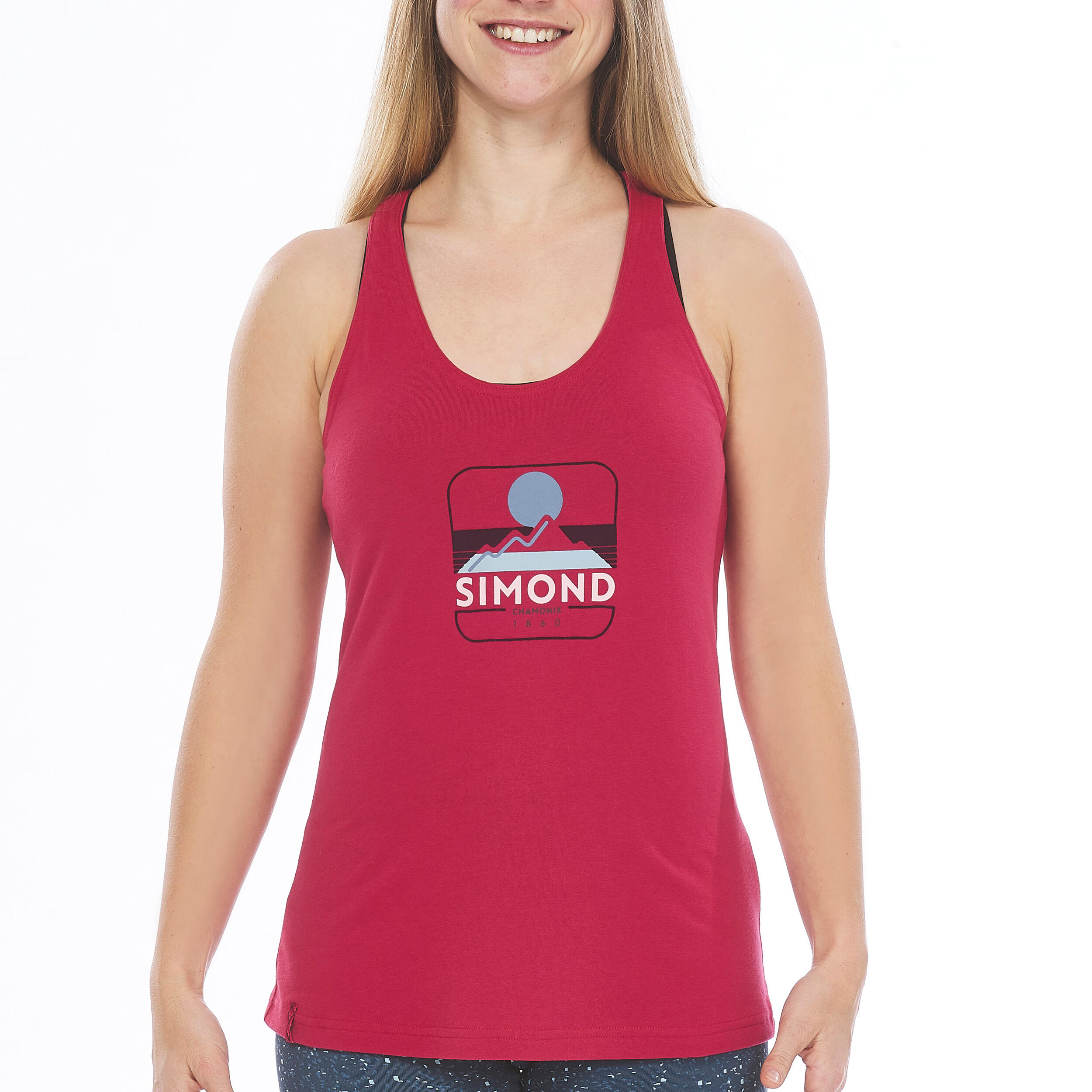 Women's Climbing Tank Top Vertika Red Red Simond Decathlon
