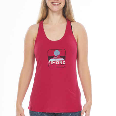 Moteriški laipiojimo marškinėliai be rankovių „Vertika“, ryškiai raudoni