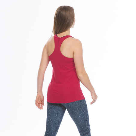 Moteriški laipiojimo marškinėliai be rankovių „Vertika“, ryškiai raudoni