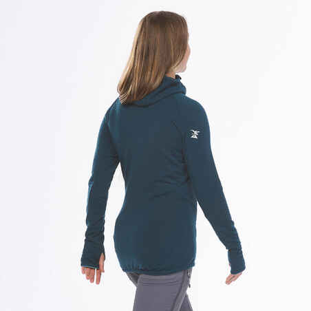 Women’s Hooded Pullover Merino Wool - MOUNTAINEERING Green